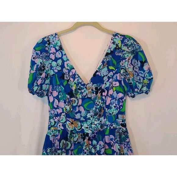 New Lilly Pulitzer Spring Multicolor Floral Grace Tiered Midi Dress US 00 - Picture 4 of 7